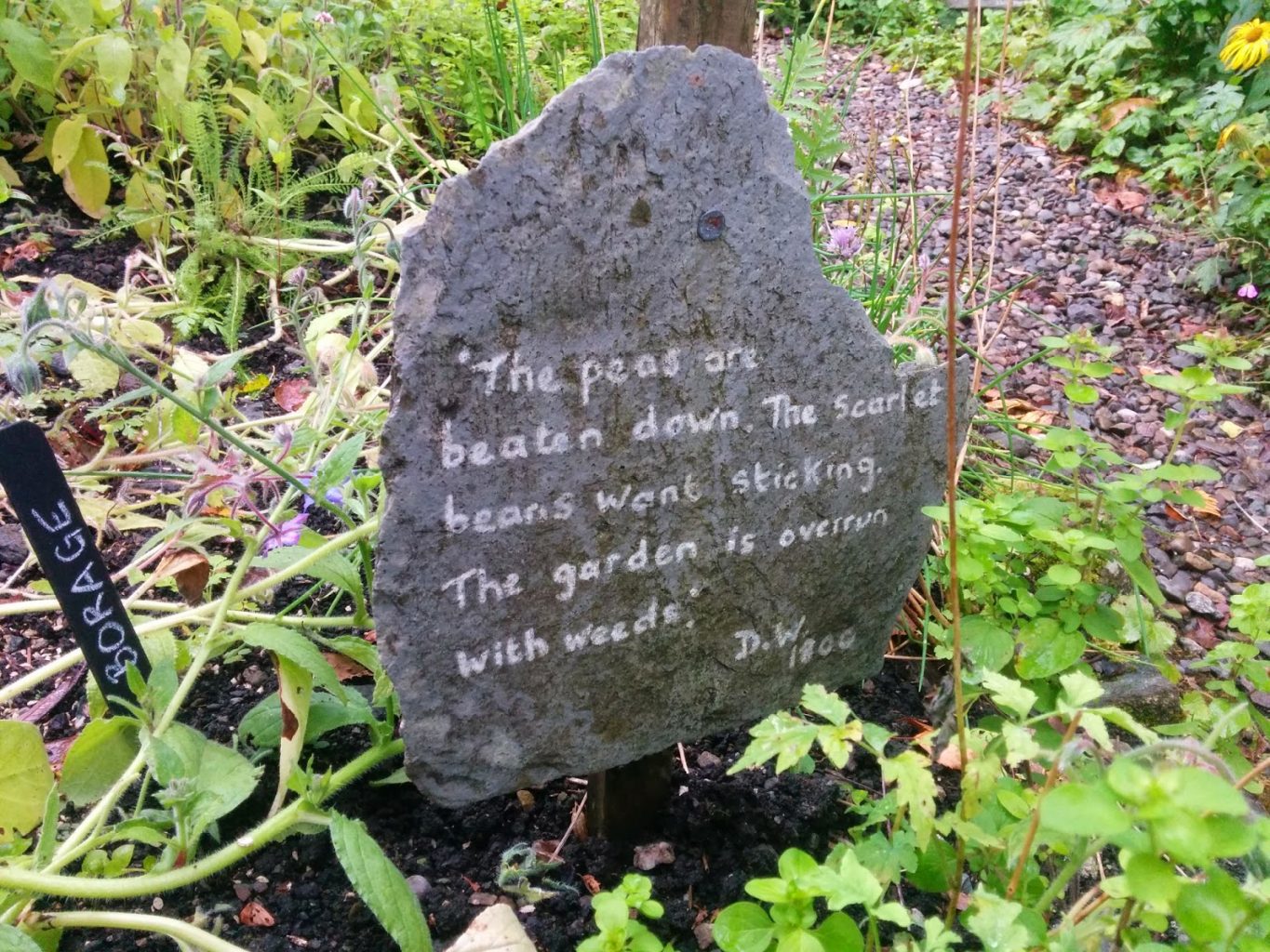 Dove Cottage poetry in the garden